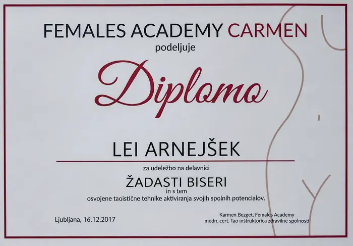 Certifikat oziroma potrdilo Lee Arnejšek 9